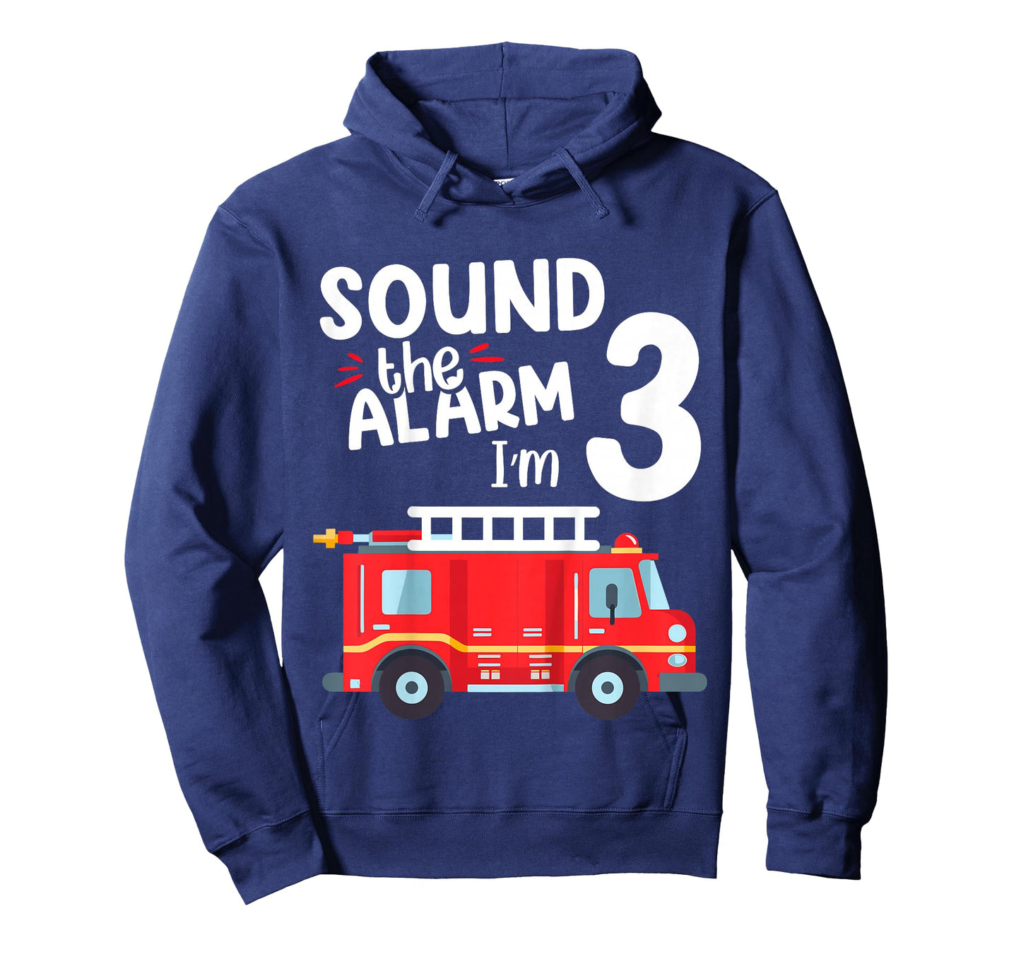Kids Sound The Alarm I'm 3 Year Old Fire Truck Boys 3rd Birthday T-Shirt