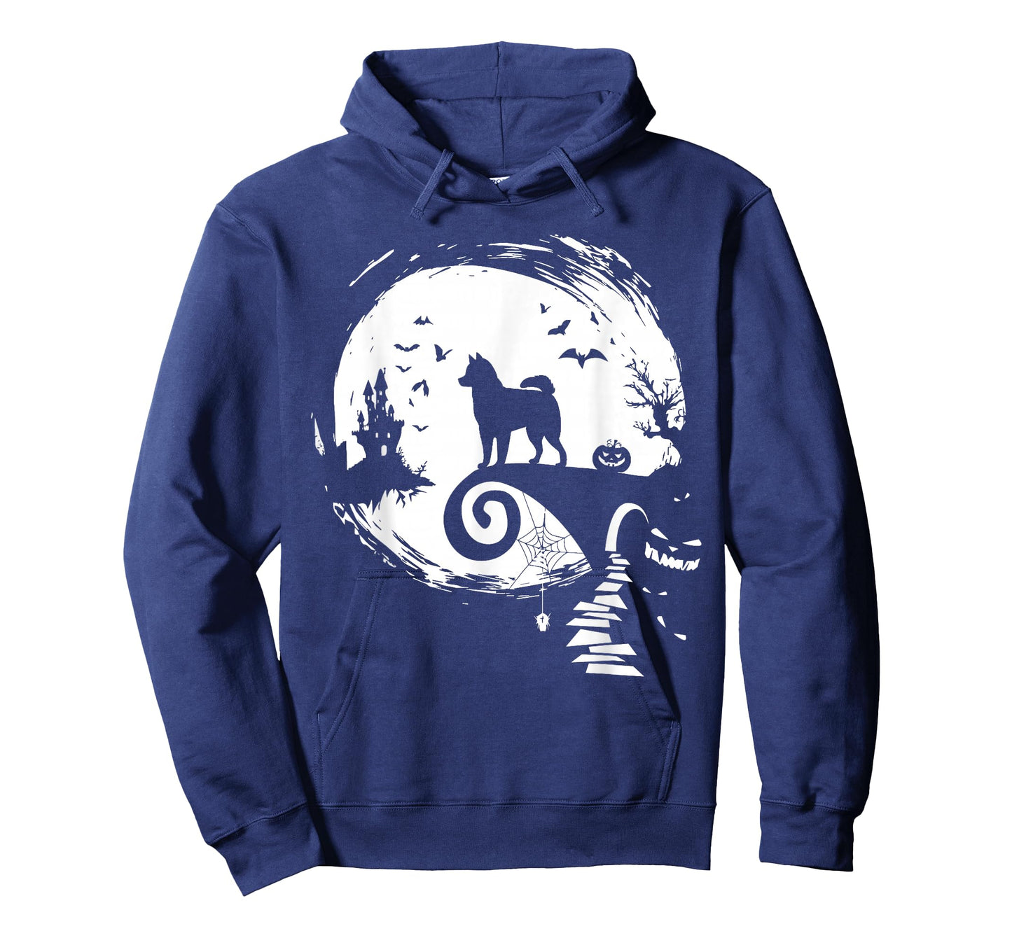 Husky Dog And Moon Halloween Costume Dog Lover Funny T-Shirt