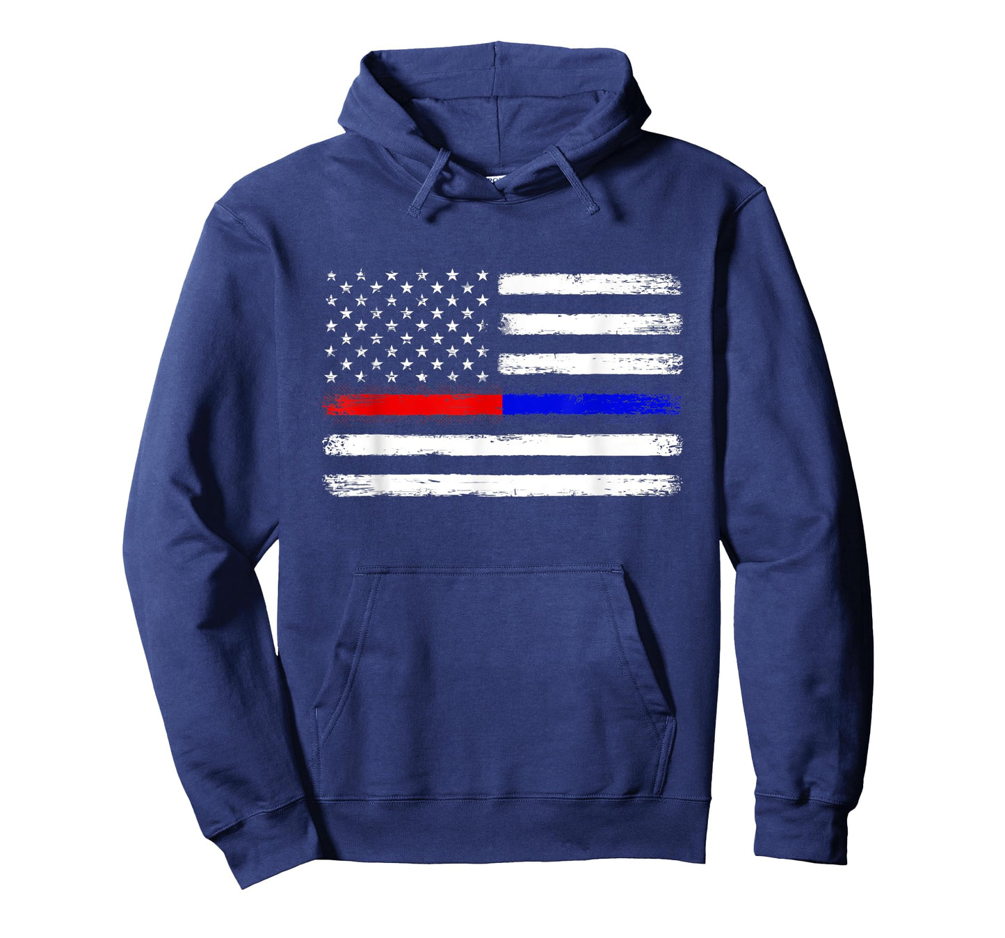 Thin Red Blue Line Flag Support Police Firefighter Patriotic Women Kids Men T-Shirt