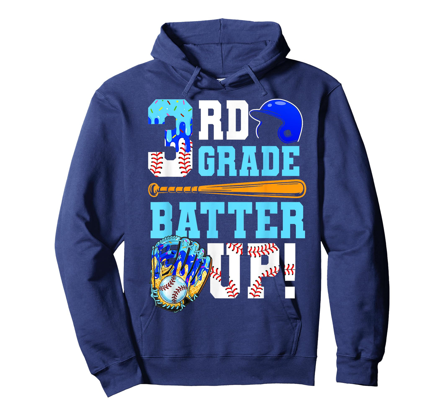 3rd Grade Back To School Baseball Drip Ice Cream Batter Up T-Shirt