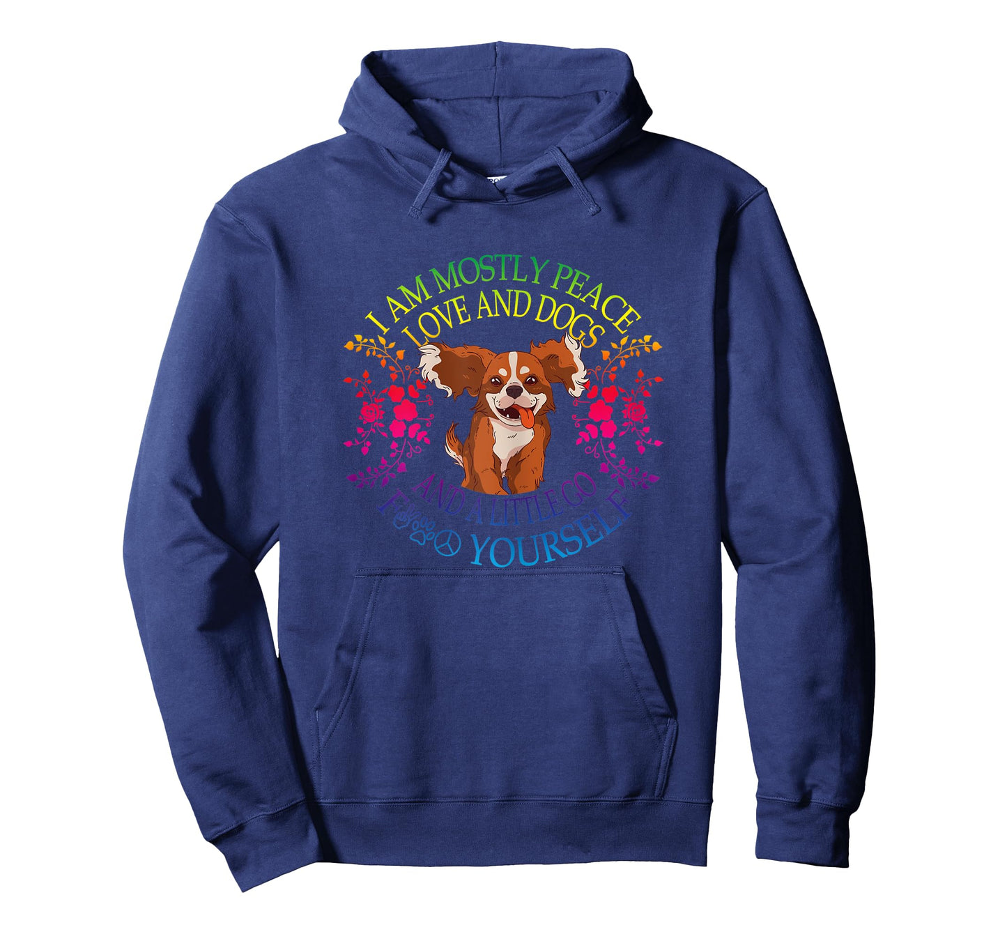 Womens Lovely Dog Saying I Am Mostly Peace Love And Dogs Funny Yoga T-Shirt