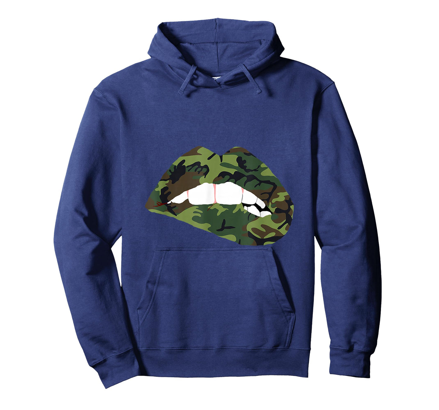 Camouflage Lips Mouth Military Kiss Me Biting Camo Kissing T-Shirt Small