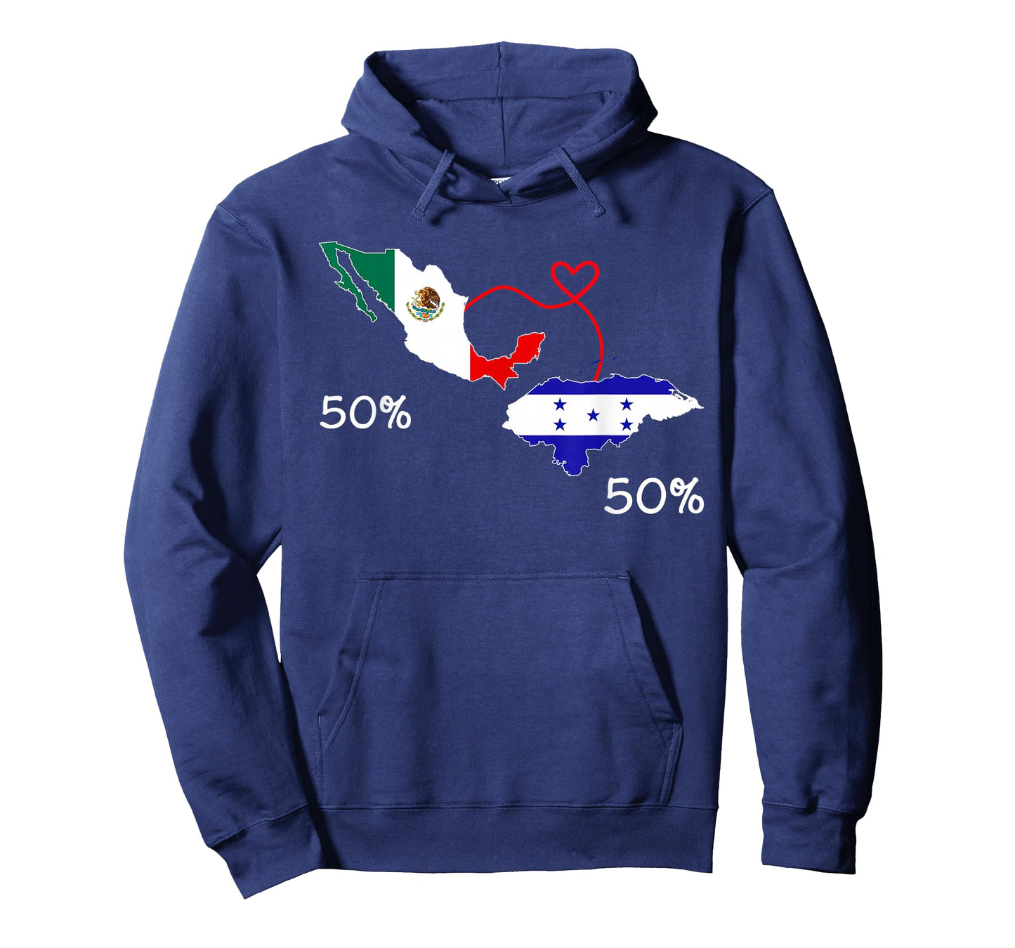 Half Mexican Half Honduran Flag Map Mexico Catracho T-Shirt