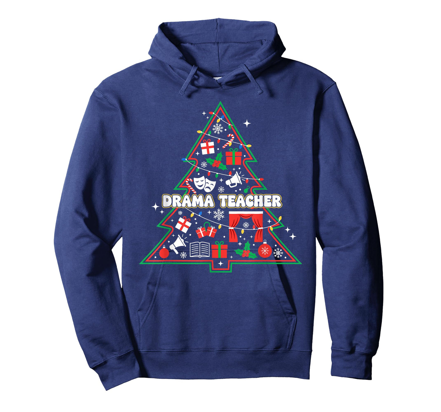 Funny Drama Teacher Christmas Tree Lights Womens Mens Kids T-Shirt