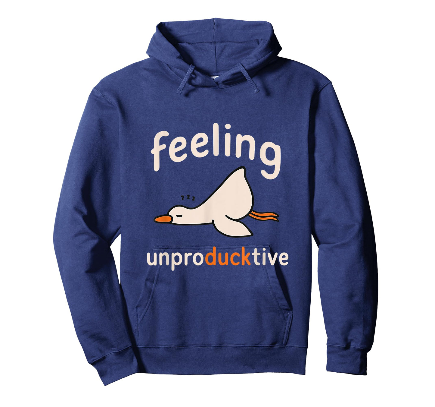 Humorous Funny Cartoon Duck Feeling Unproductive Humor T-Shirt