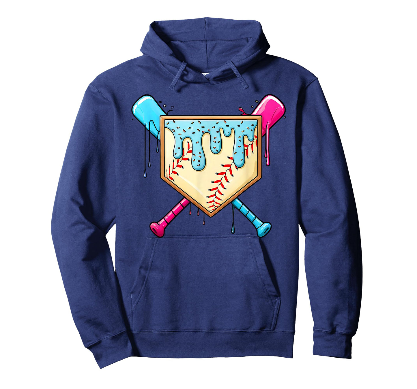 Baseball Game Day Home Plate Ice Cream Drip With Sprinkles T-Shirt