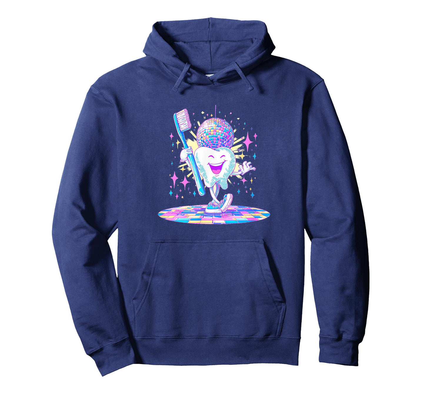 Nice Toothbrush in Retro Disco with Tooth Graphic T-Shirt