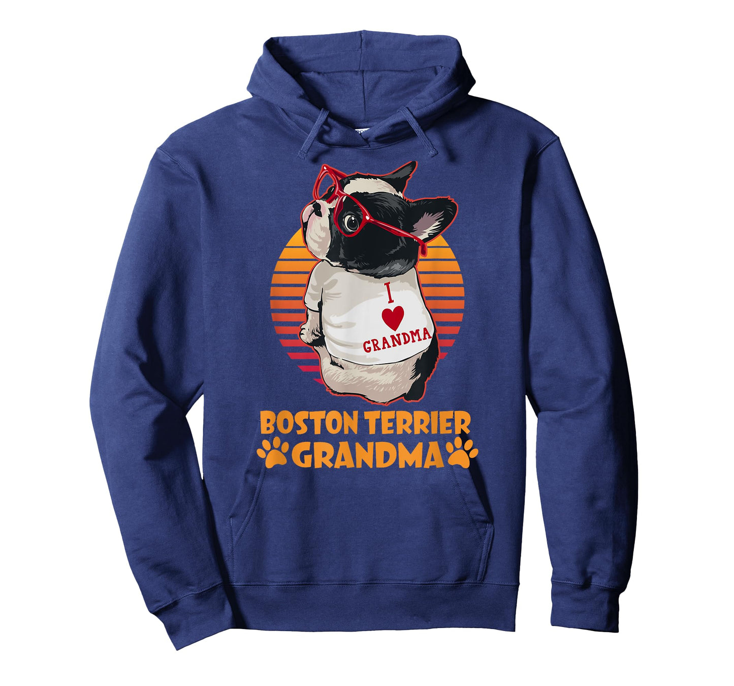 Vintage Boston Terrier Grandma Wear Sunglasses Dog Lover Men Women Girls Kids T-Shirt