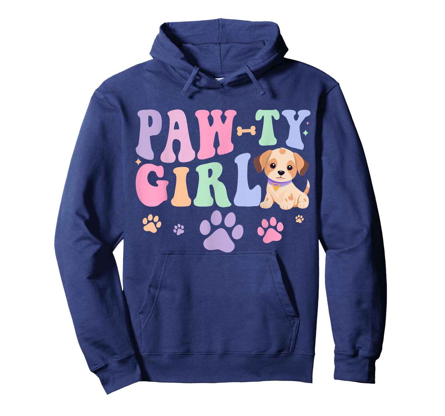 Let's Pawty Girl Birthday Dog Puppy Party Girl Kids Birthday T-Shirt