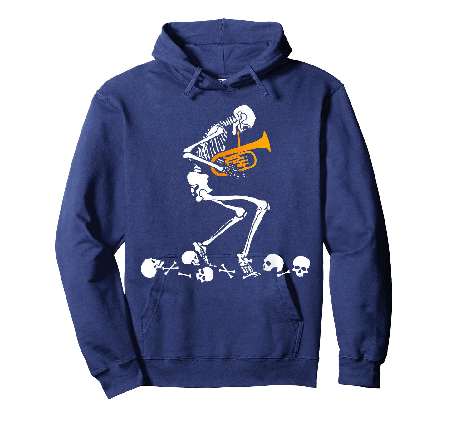 Skeleton Playing Tuba Instruments Musician Halloween T-Shirt