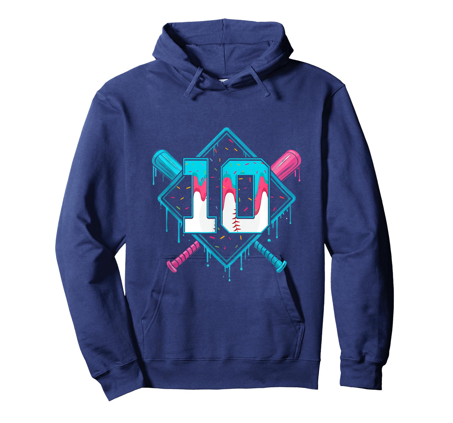 Baseball Drip 10th Birthday Home Plate Boys Youth 10 Year T-Shirt