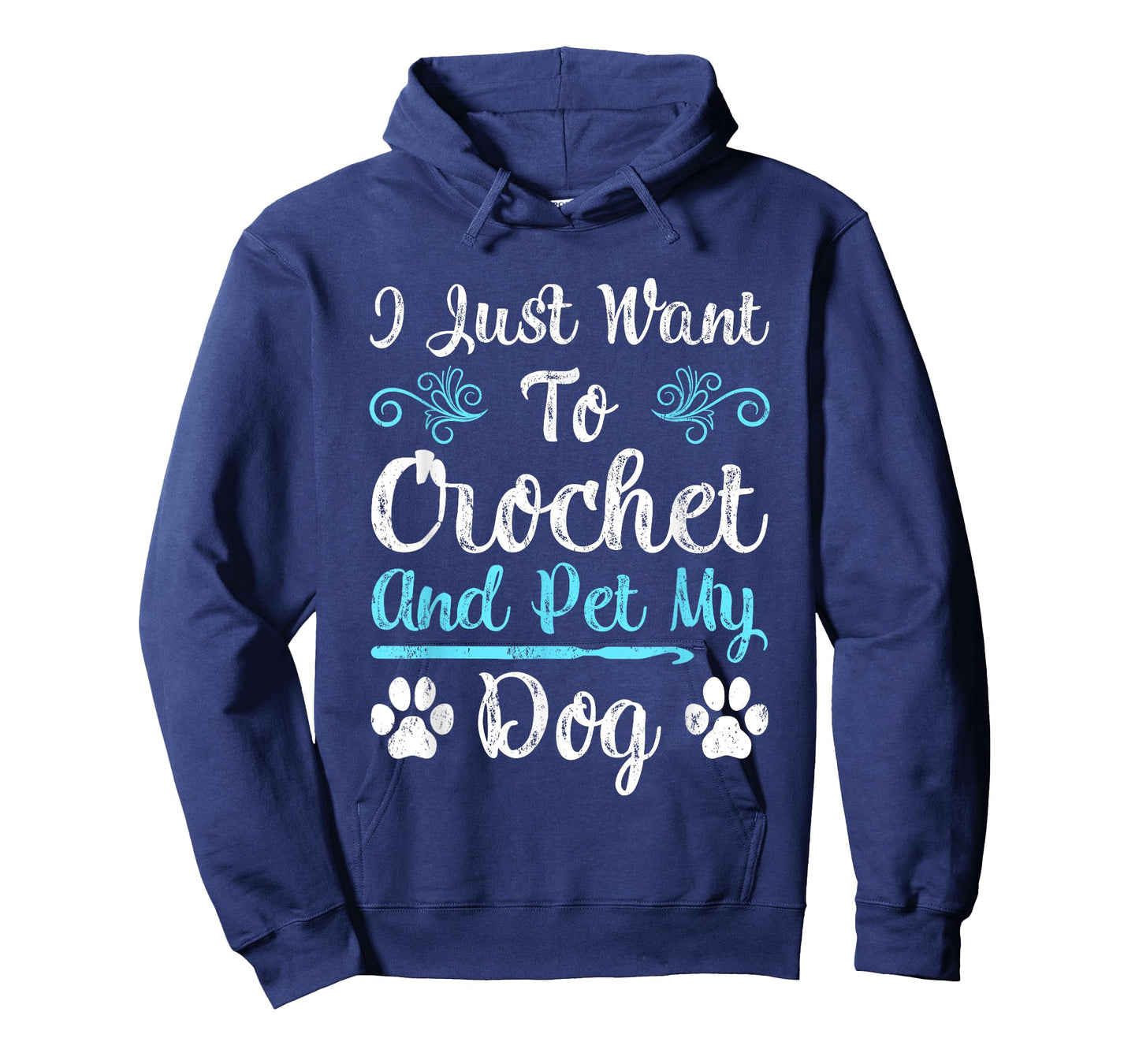 I Just Want To Crochet And Pet My Dog Men Women Girls Kids T-Shirt