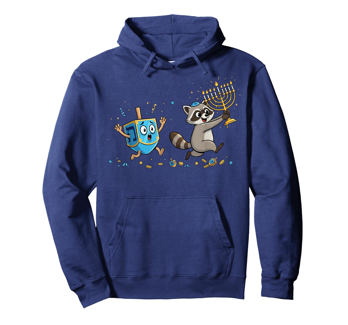 Funny Raccoon Dreidel Menorah Hanukkah Kids Womens Mens T-Shirt