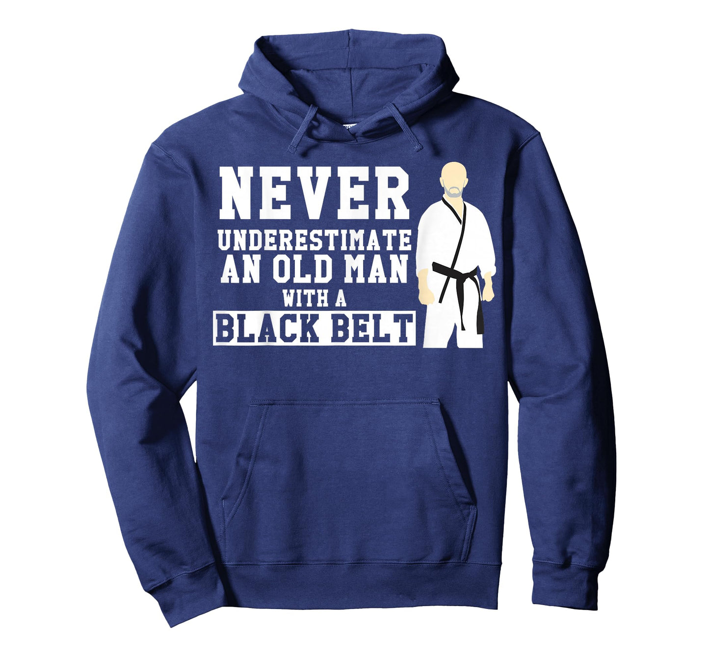 Never Underestimate Old Man Black Belt Martial Arts T-Shirt