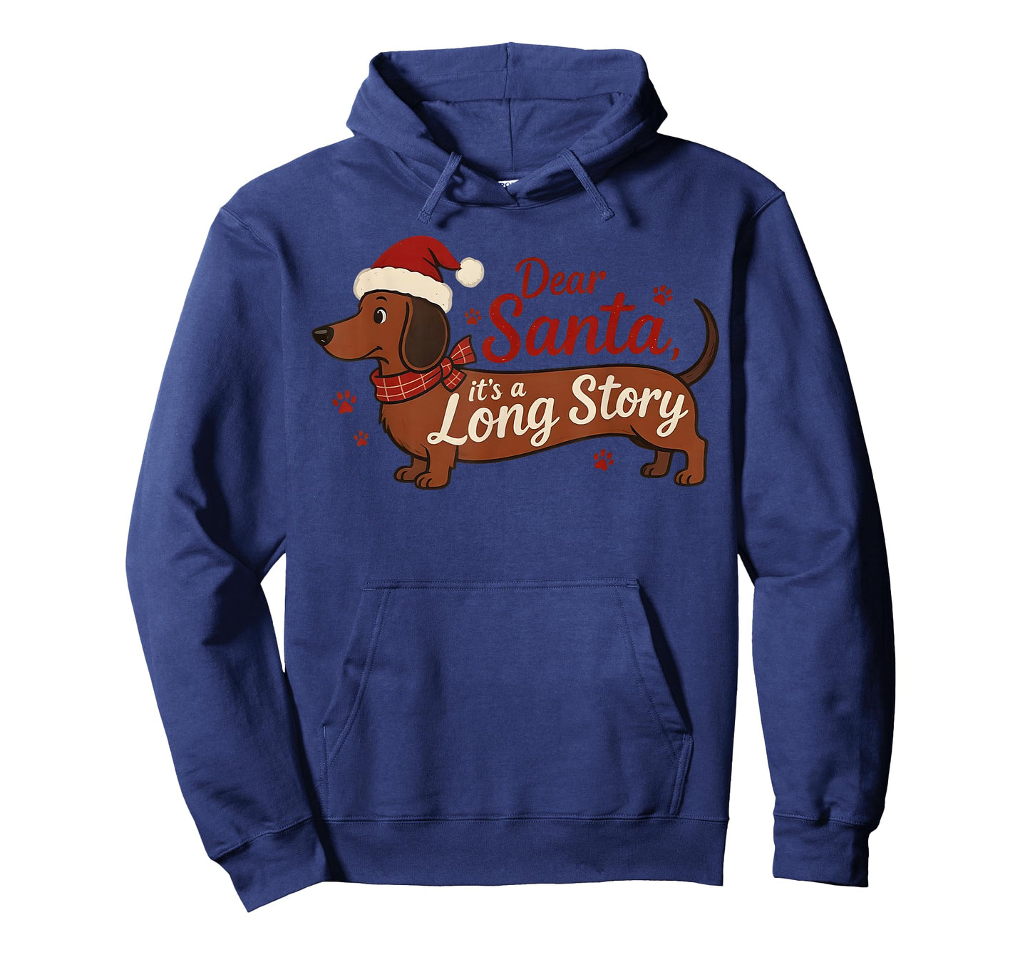 Dachshund Dog Dear Santa It's A Long Story Funny Christmas T-Shirt