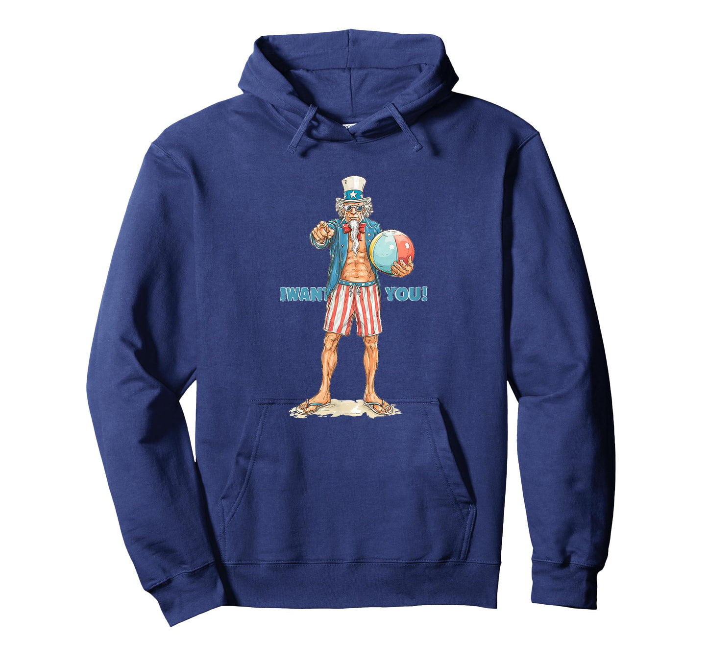 Awesome US Sam on The Beach with Patriotic Shorts Costume T-Shirt