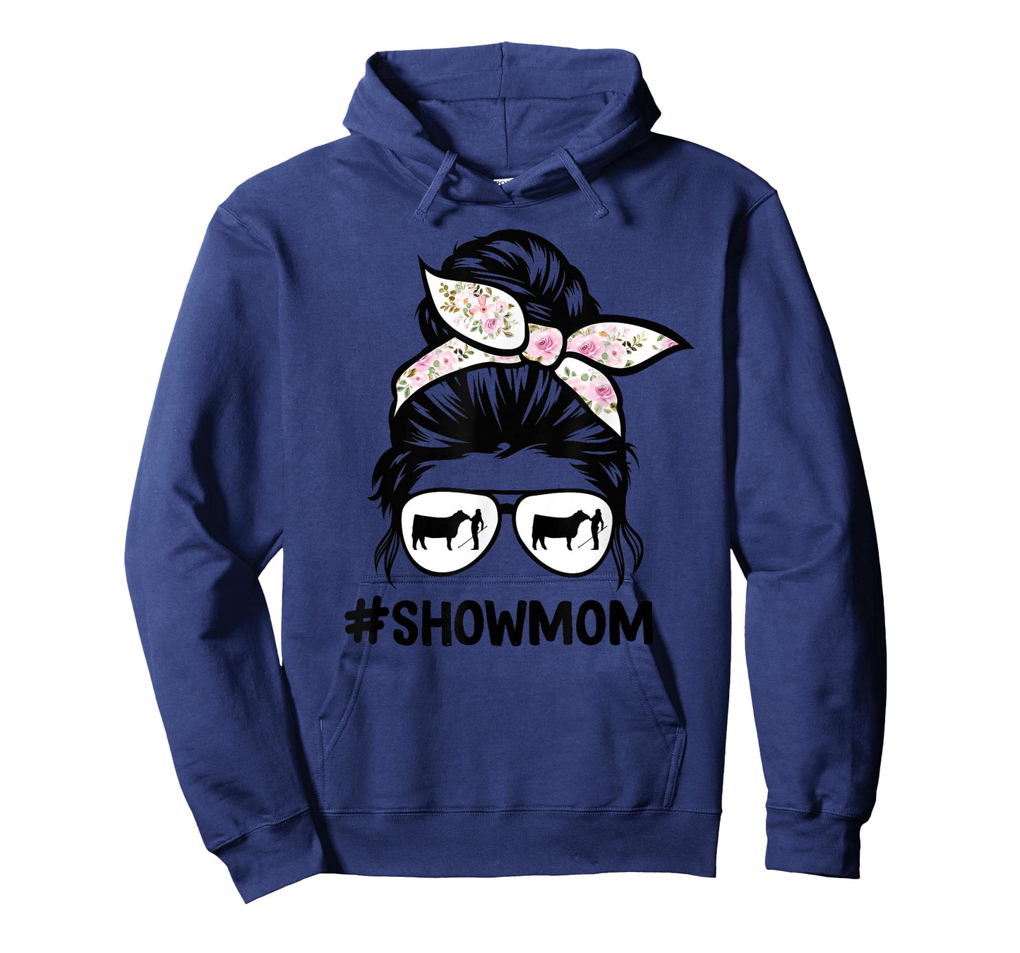 cattle show mom messy bun hair cow show mom T-Shirt