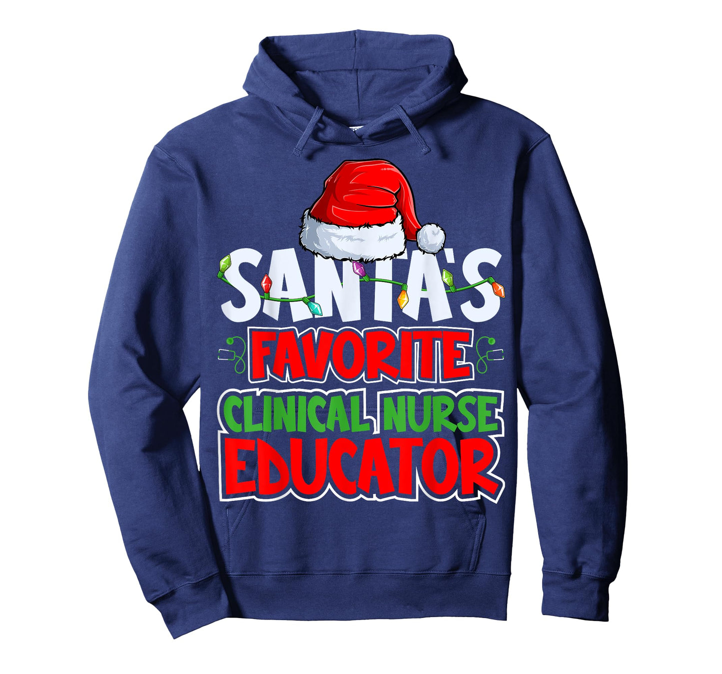 Santa's Favorite Clinical Nurse Educator Santa Hat Christmas T-Shirt