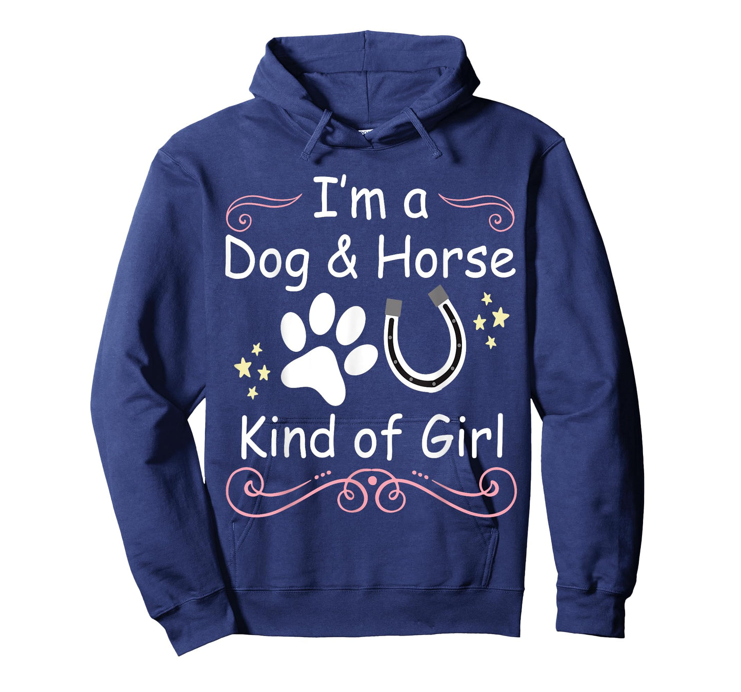I'm A Dog And Horse Kind Of Girl Paw Print Horseshoe Gift T-Shirt