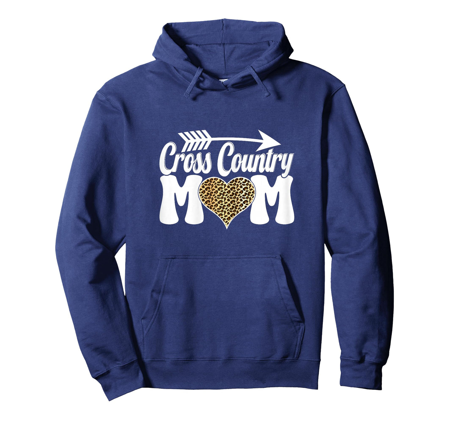Cross Country Mom Cute Running Heart Leopard Print XC Runner T-Shirt