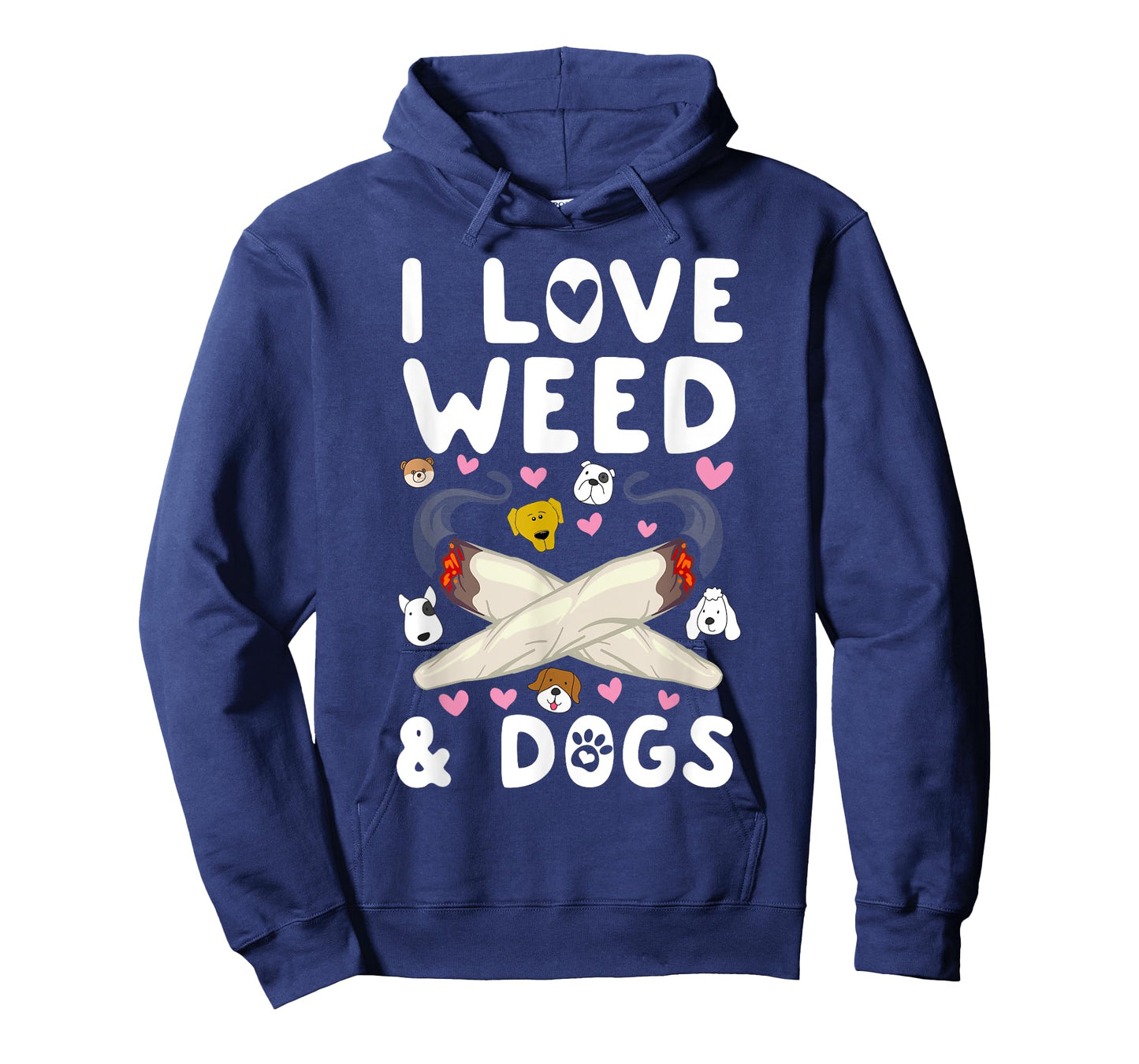 I Love Weed & Dogs Marijuana Cannabis Canine Reefer Gift Men Women T-Shirt