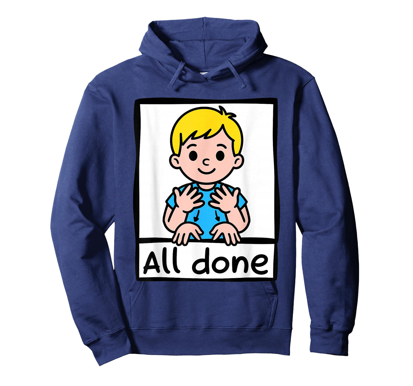 All Done Sign Language Cartoon Communication Aid Autism T-Shirt