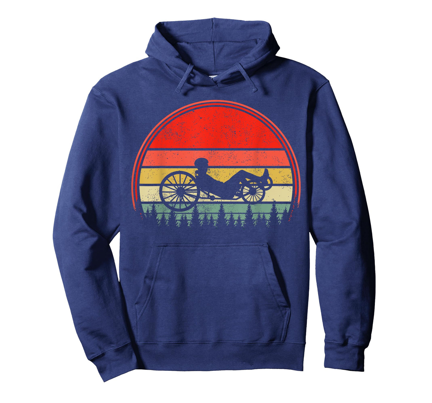 Recumbent Bike Recumbent Trike Vintage Sunset Triker Cyclist T-Shirt