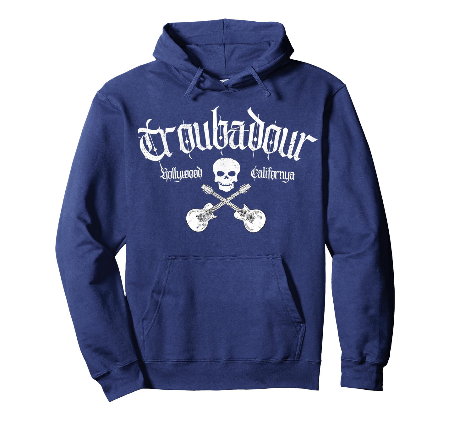 Vintage Skull Troubadour Guitar Rock Music Tee T-Shirt
