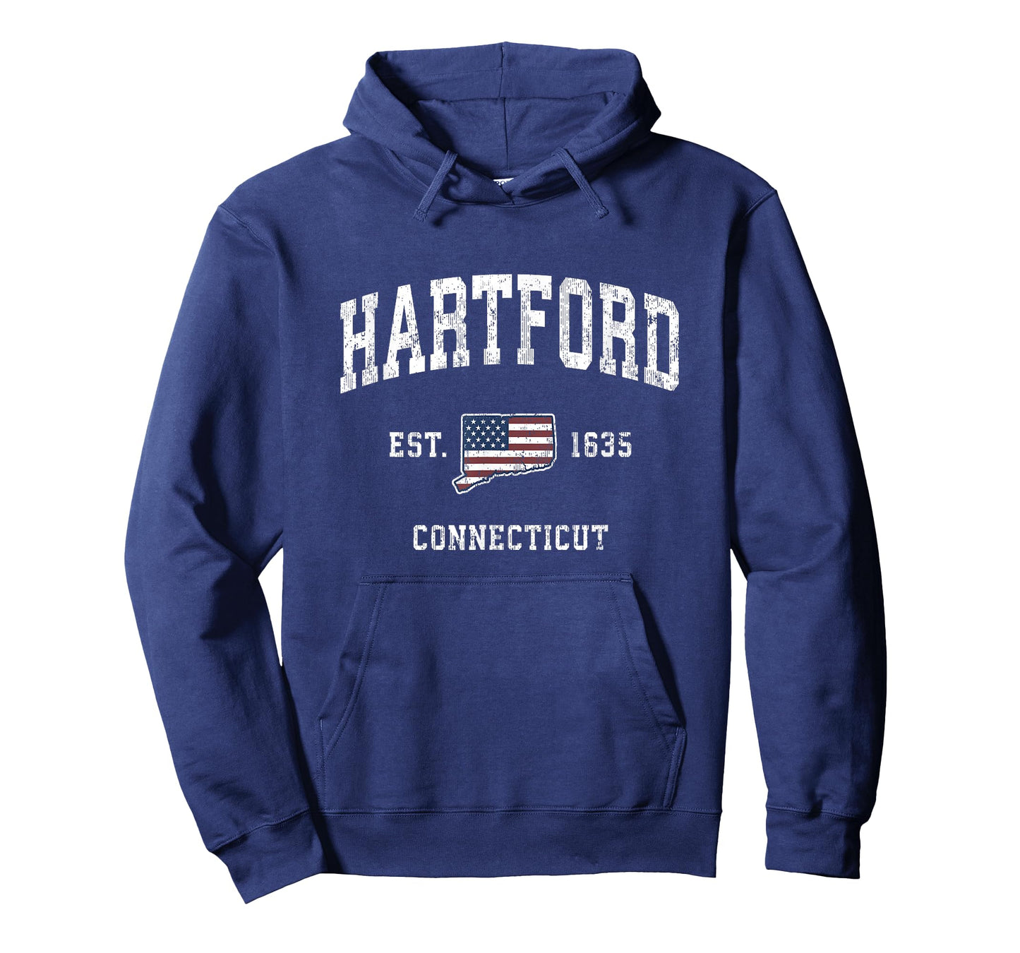 Hartford Connecticut CT Vintage American Flag Sports Design T-Shirt