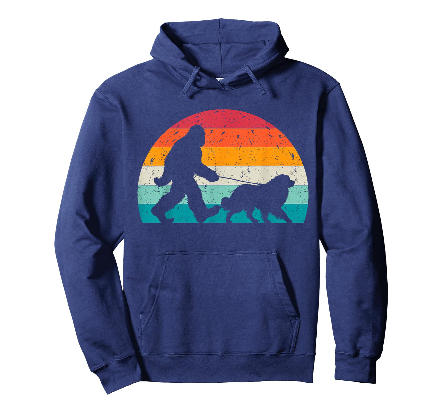 Bigfoot Walking a Dog Funny Great Pyrenees Lovers Dog Dad T-Shirt