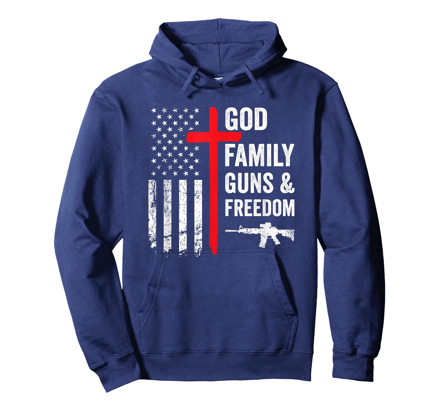 God Family Guns & Freedom - Pro Gun Christian USA Flag Women Men T-Shirt