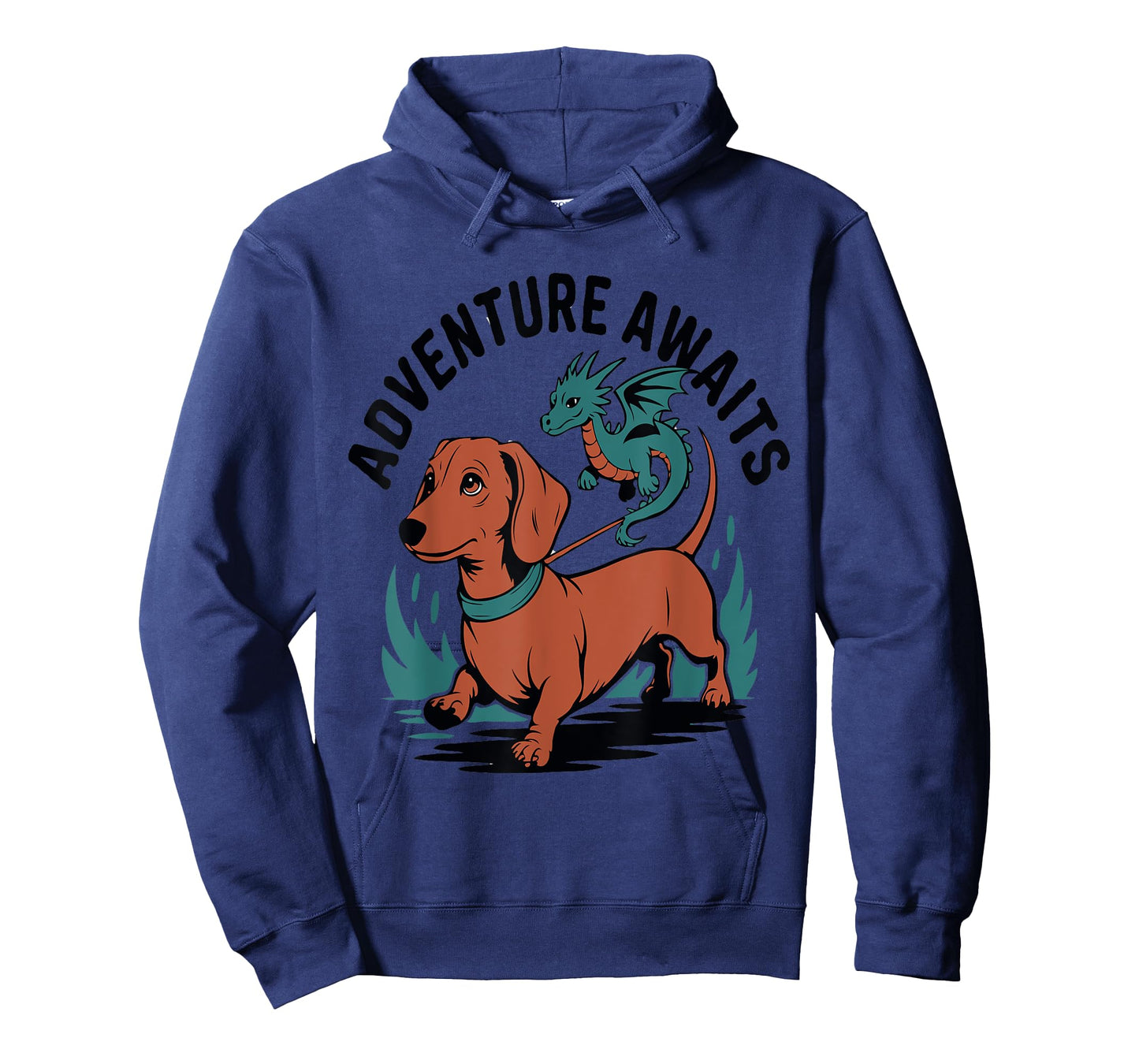 Dachshund and Dragon Silhouette for Dog Lovers Funny Fantasy T-Shirt