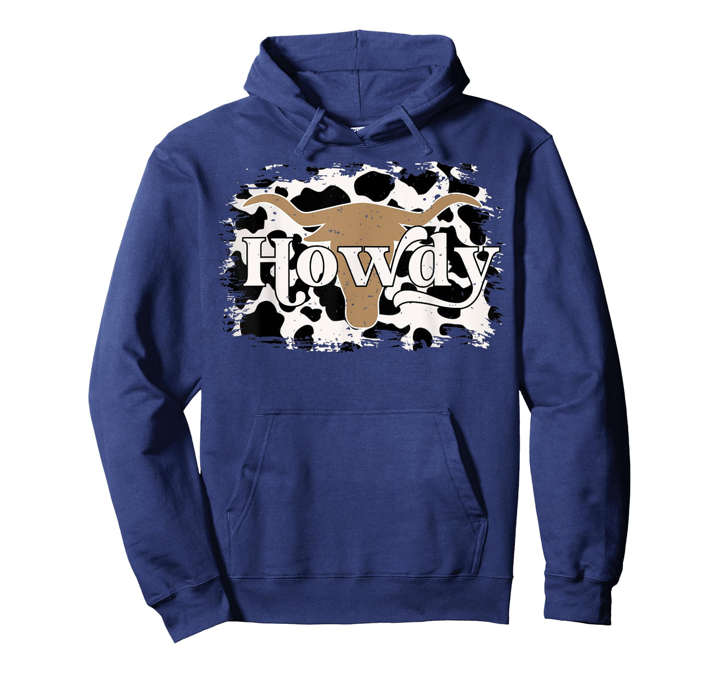 Vintage Retro Cowboy Cowgirl Howdy Bull Horn Cow Print T-Shirt