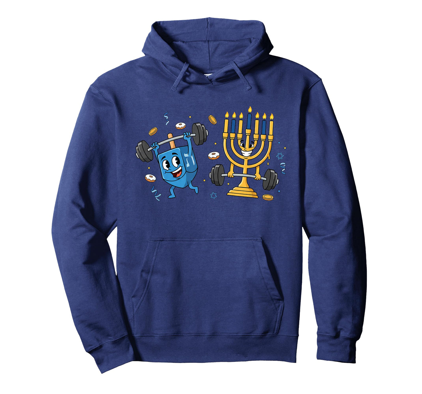 Funny Weightlifting Gym Dreidel Menorah Hanukkah Womens Mens T-Shirt