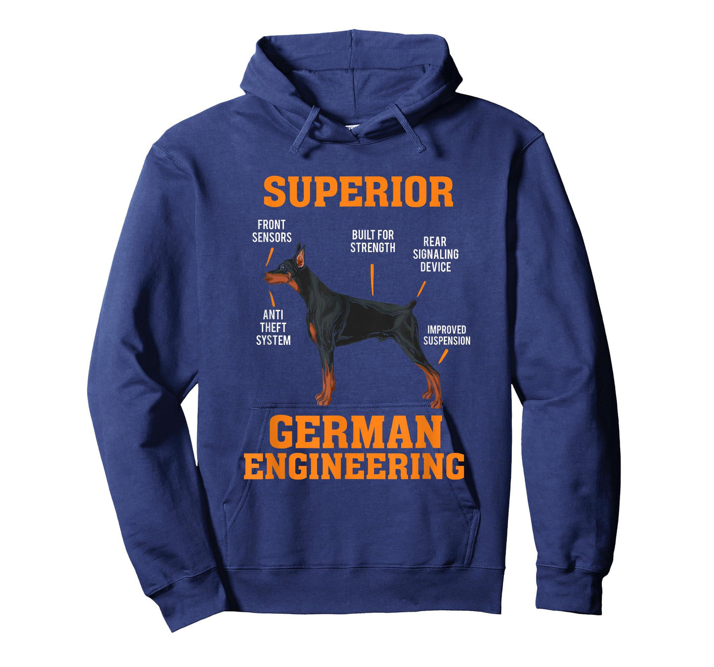 Funny Doberman Pinscher Gifts Dobermans: Superior German Engineering Unisex Black Crew Neck T-Shirt