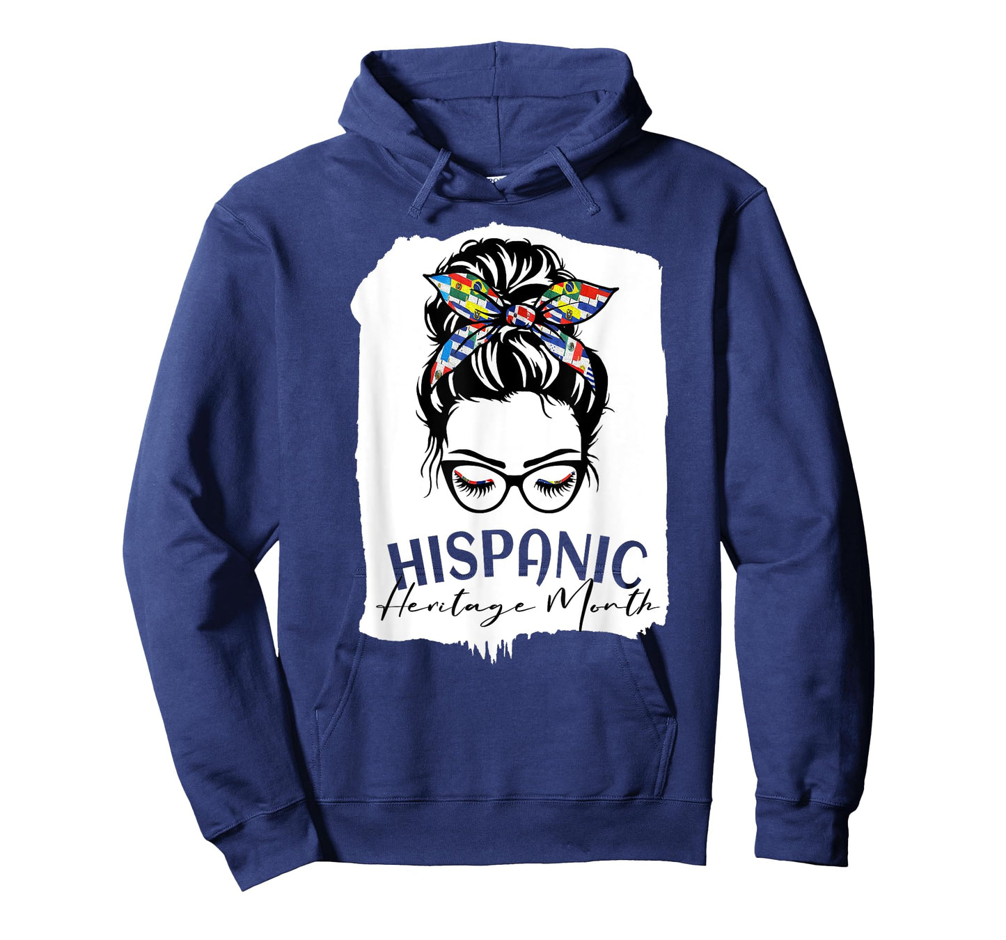 Red National Hispanic Heritage Month Latina Women Messy Bun T-Shirt