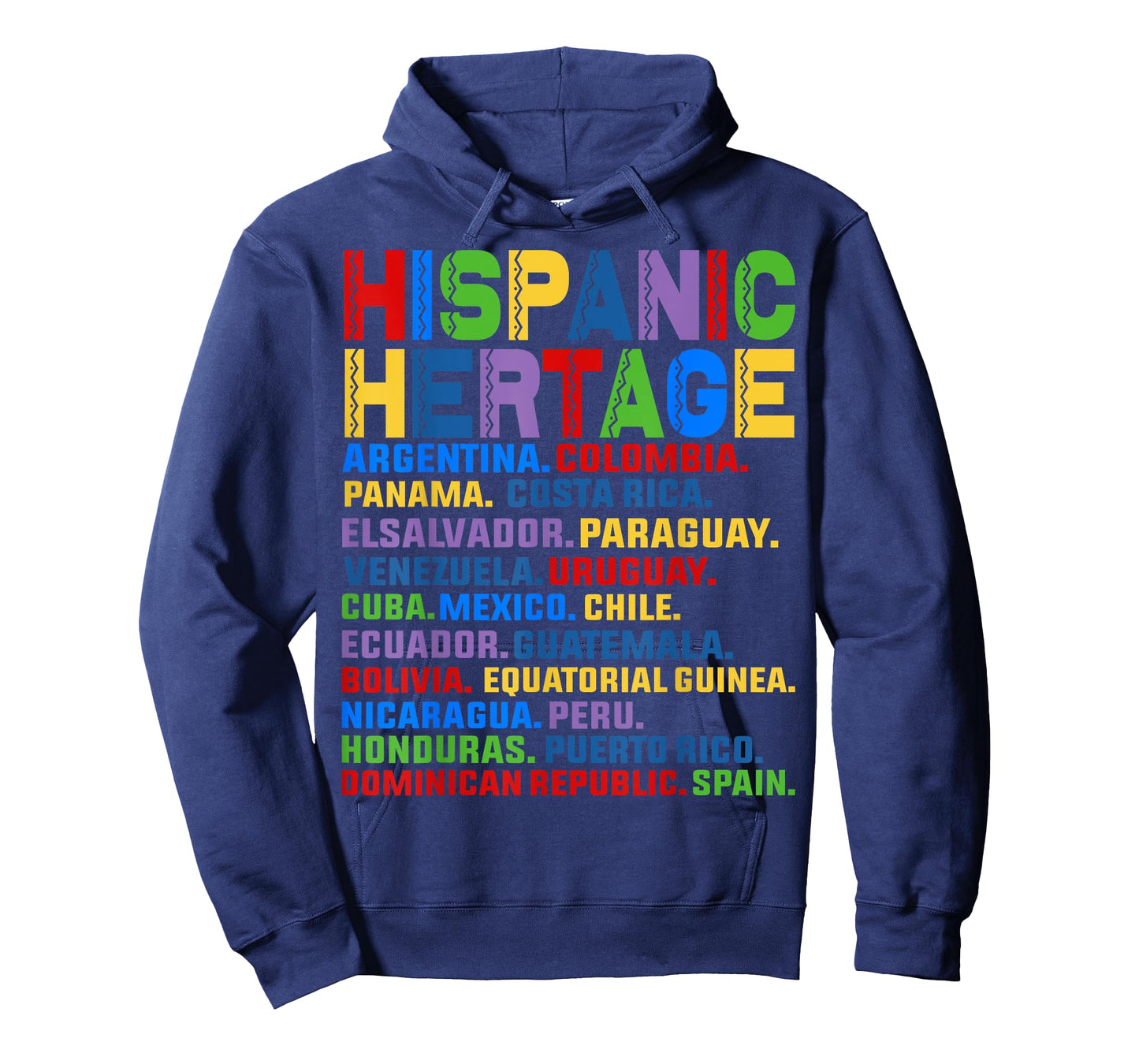 Hispanic Heritage Month Latino All Countries Names T-Shirt