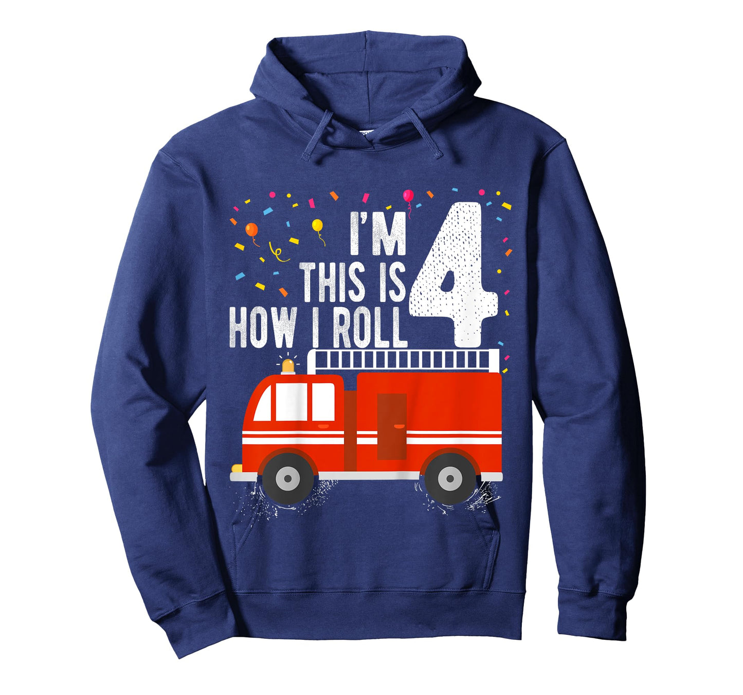 Kids Fire Truck 4th Birthday Boy 4 Year Old Firefighter T-Shirt