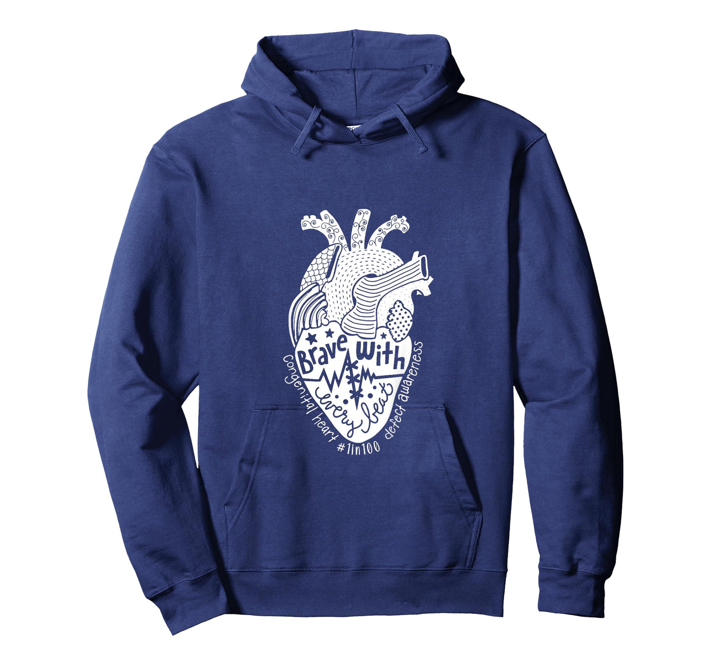 Kids Brave With Every Beat Congenital Heart Warrior 1 In 100 CHD T-Shirt