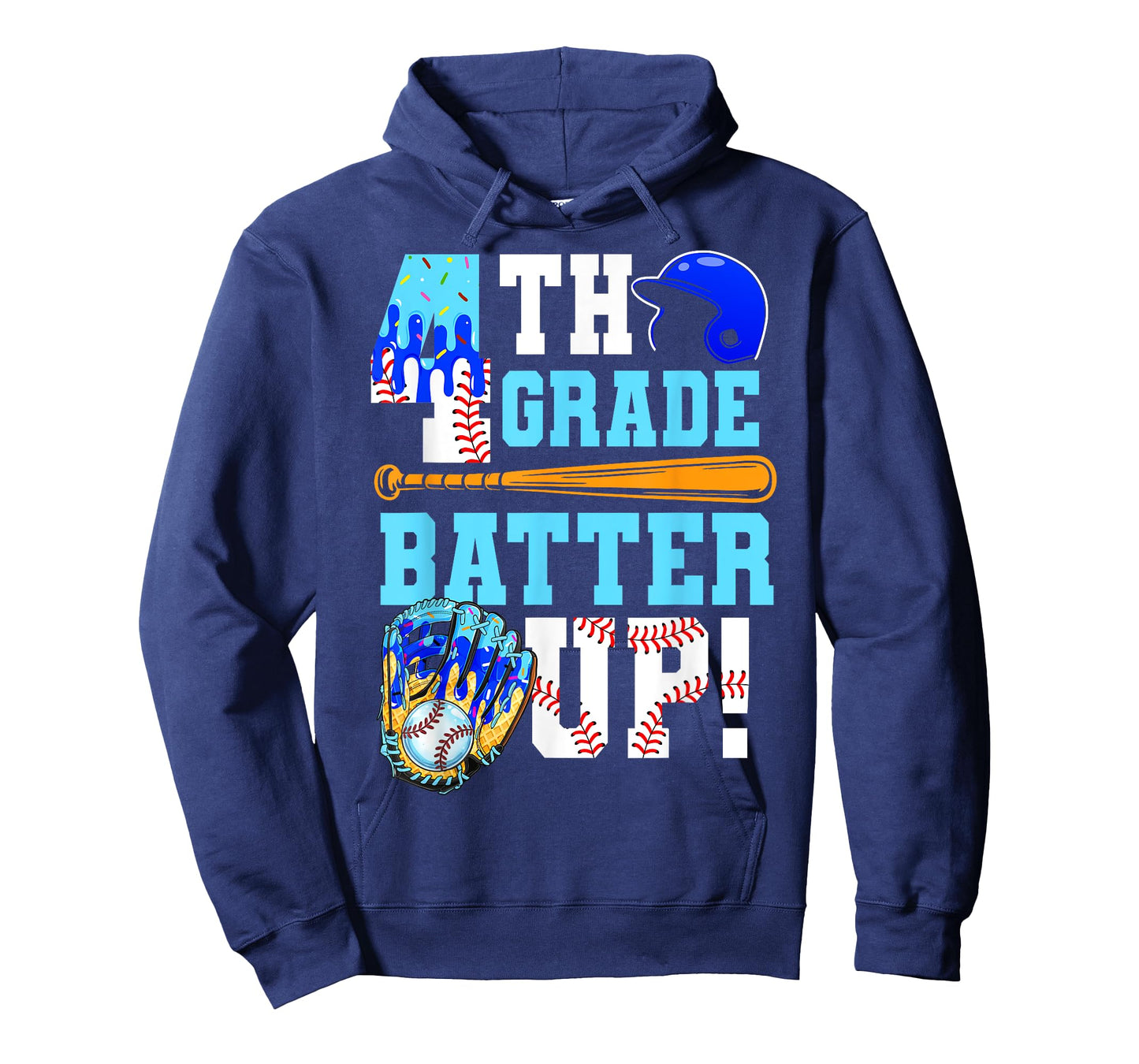4th Grade Back To School Baseball Drip Ice Cream Batter Up T-Shirt