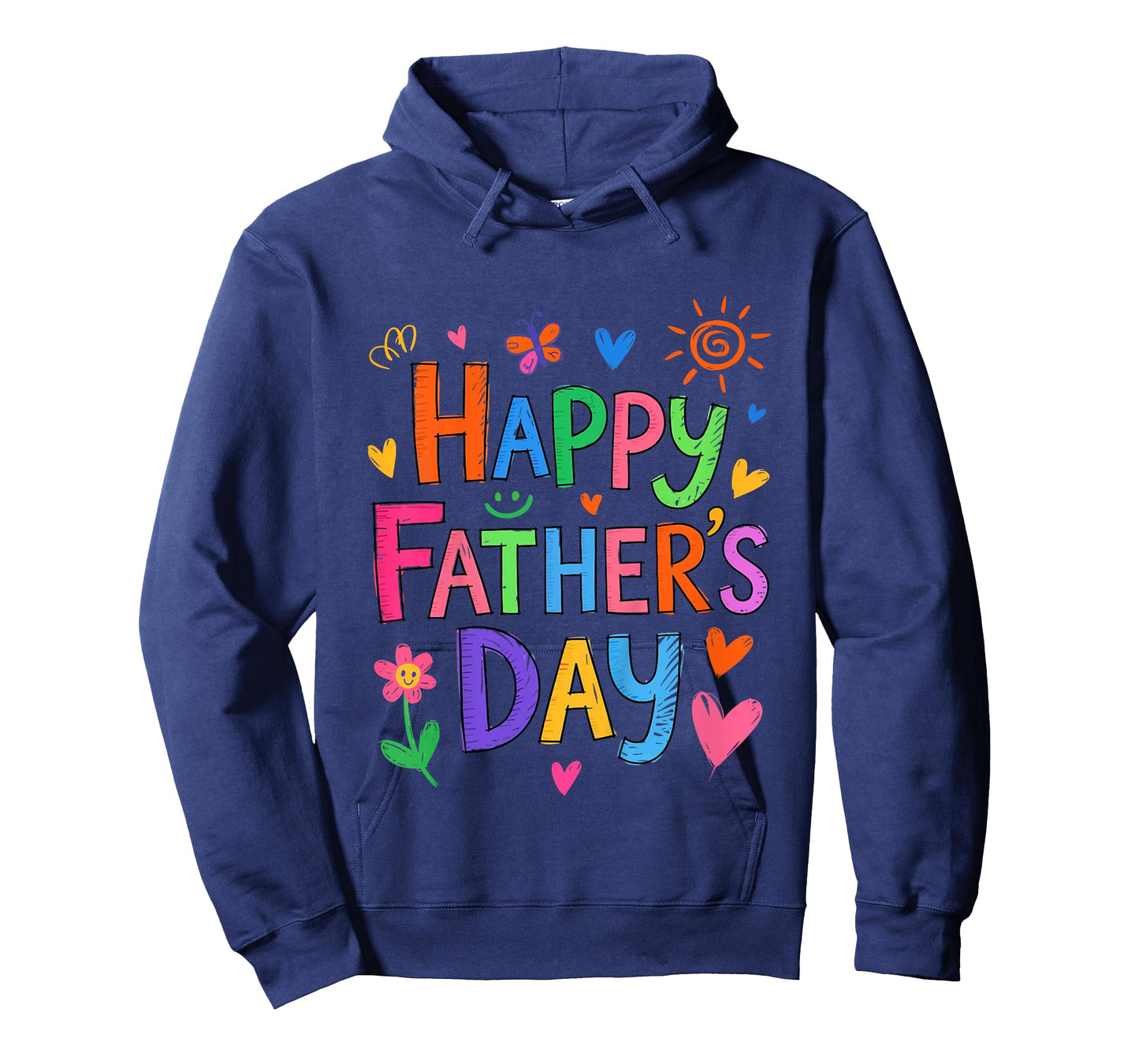 Kids Happy Father's Day Funny Daughter Girl Boy Kid Hand Drawn T-Shirt