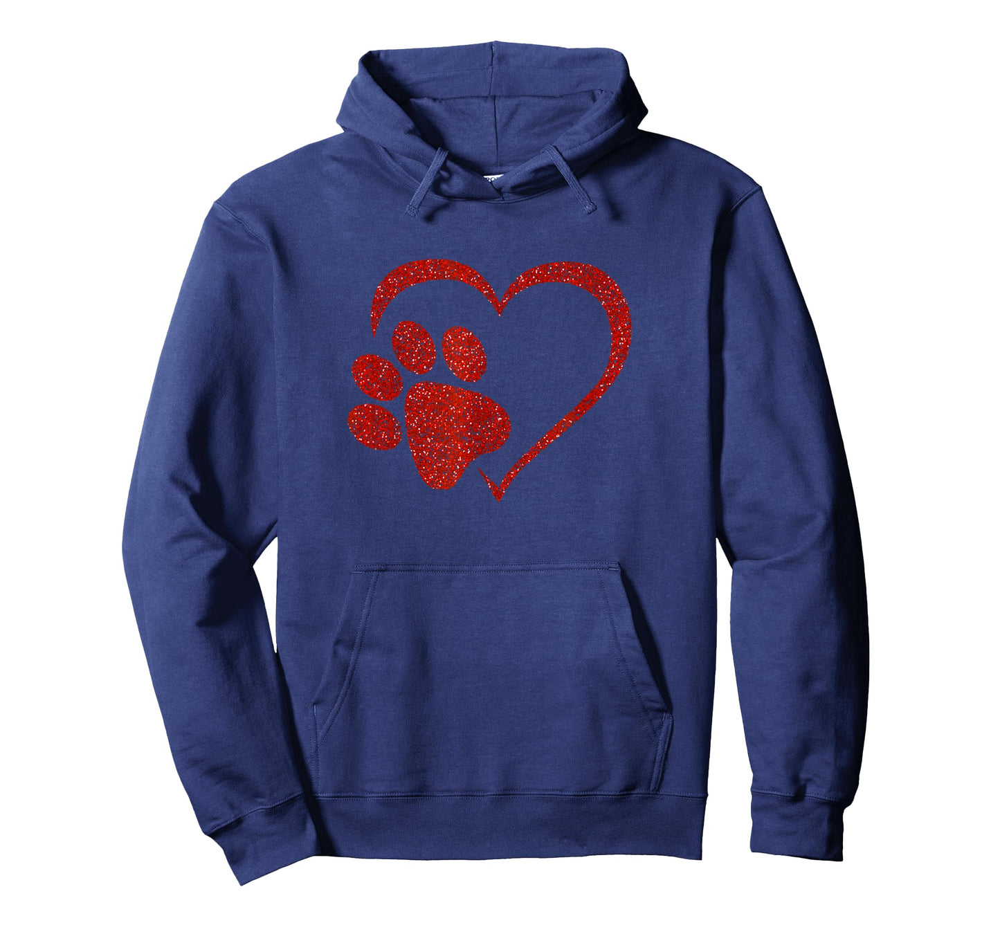 Dog Paw Print with red Heart for Valentine Day and Dog Lover T-Shirt