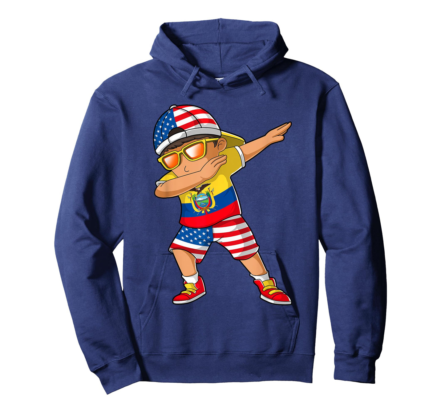 Half American Half Ecuadorian Boy Kid Ecuador Flag Patriotic T-Shirt