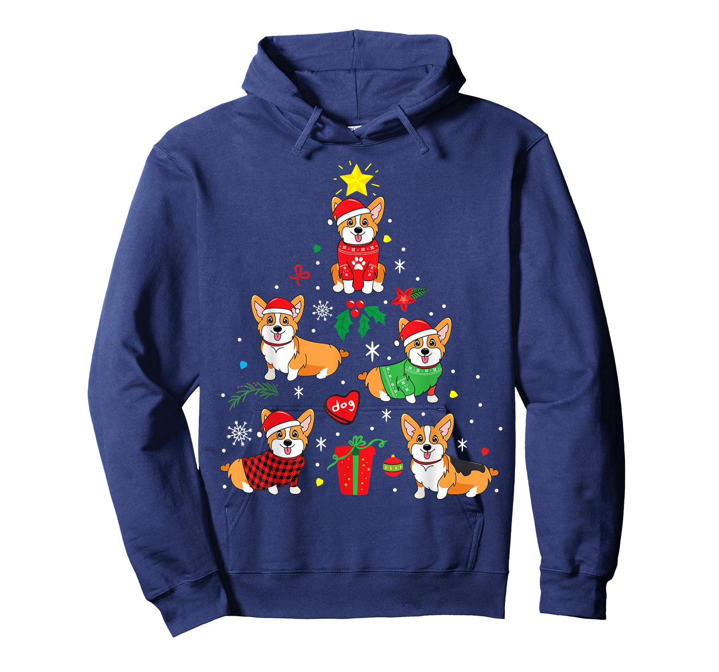 Corgi Christmas Dog Tree Funny Gift Christmas Gift Men Women Kids T-Shirt