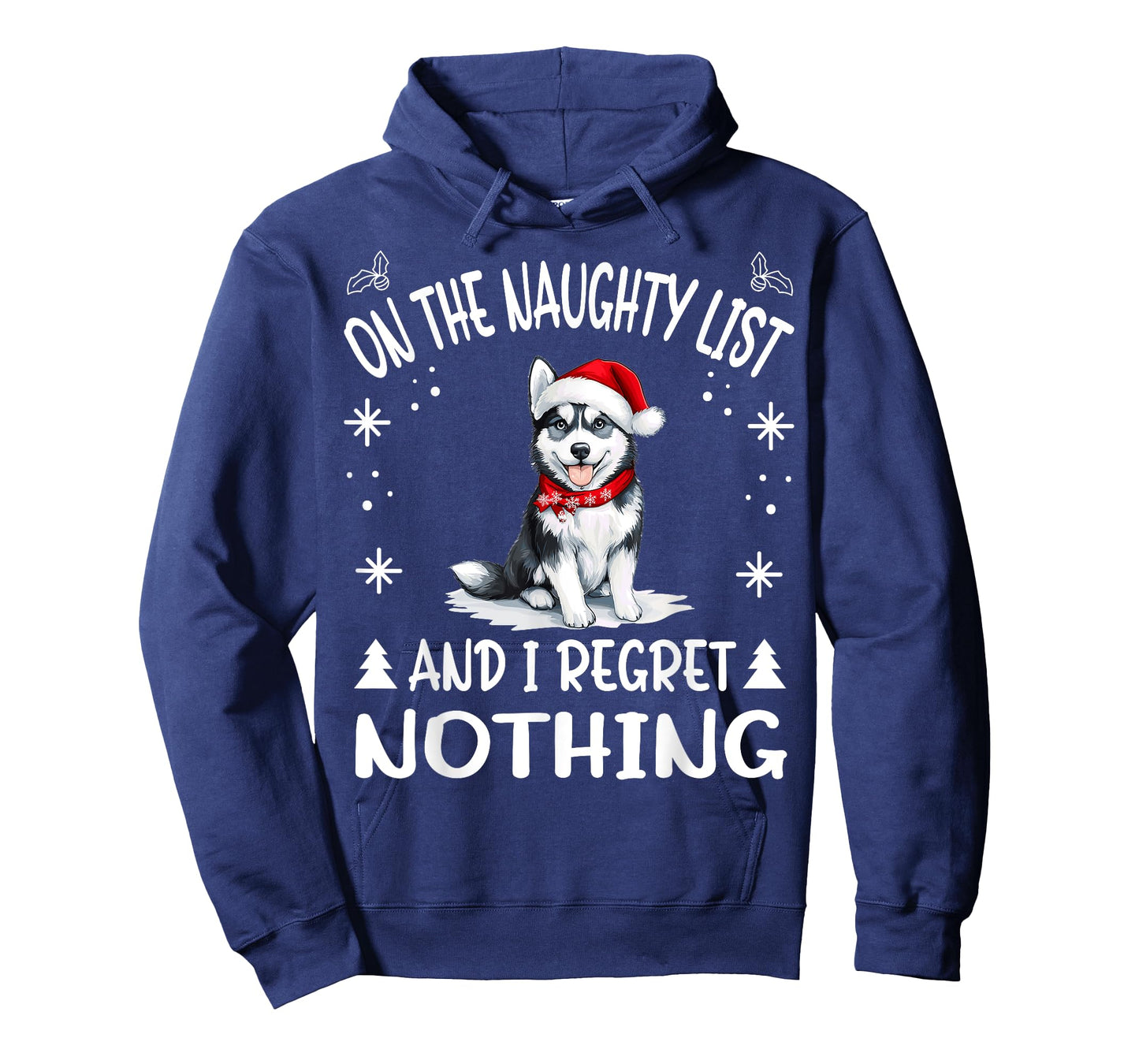 Cute Siberian Husky Dog Christmas On The Naughty List and I T-Shirt