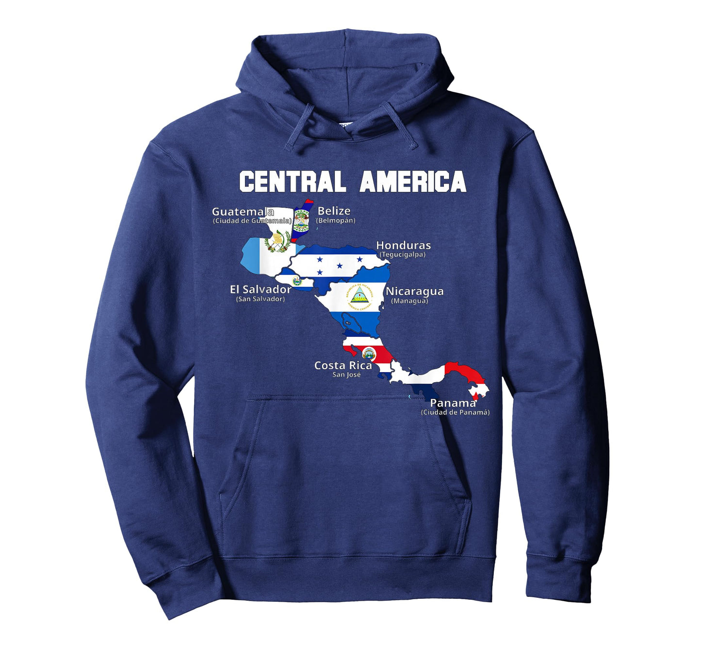 Central American Map, flags of Central America, Mesoamerica T-Shirt