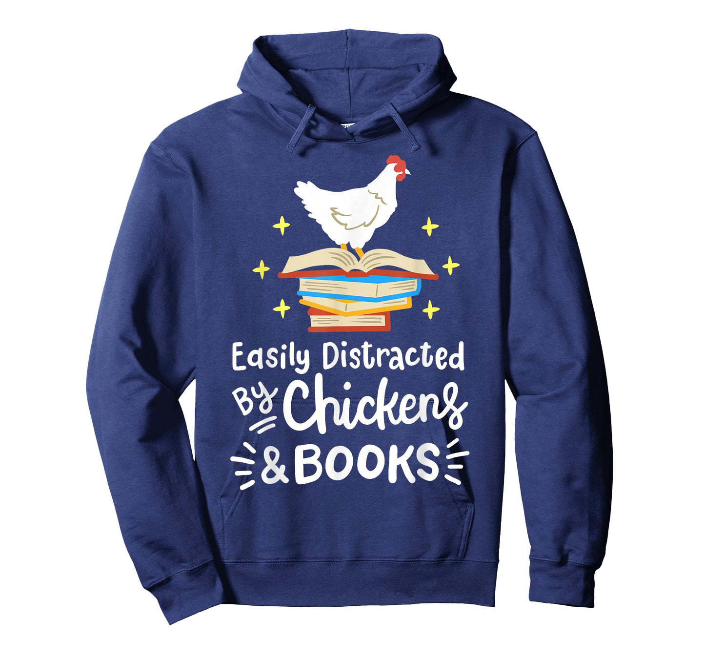 Easily Distracted by Chickens and Books Chicken Book Lover T-Shirt