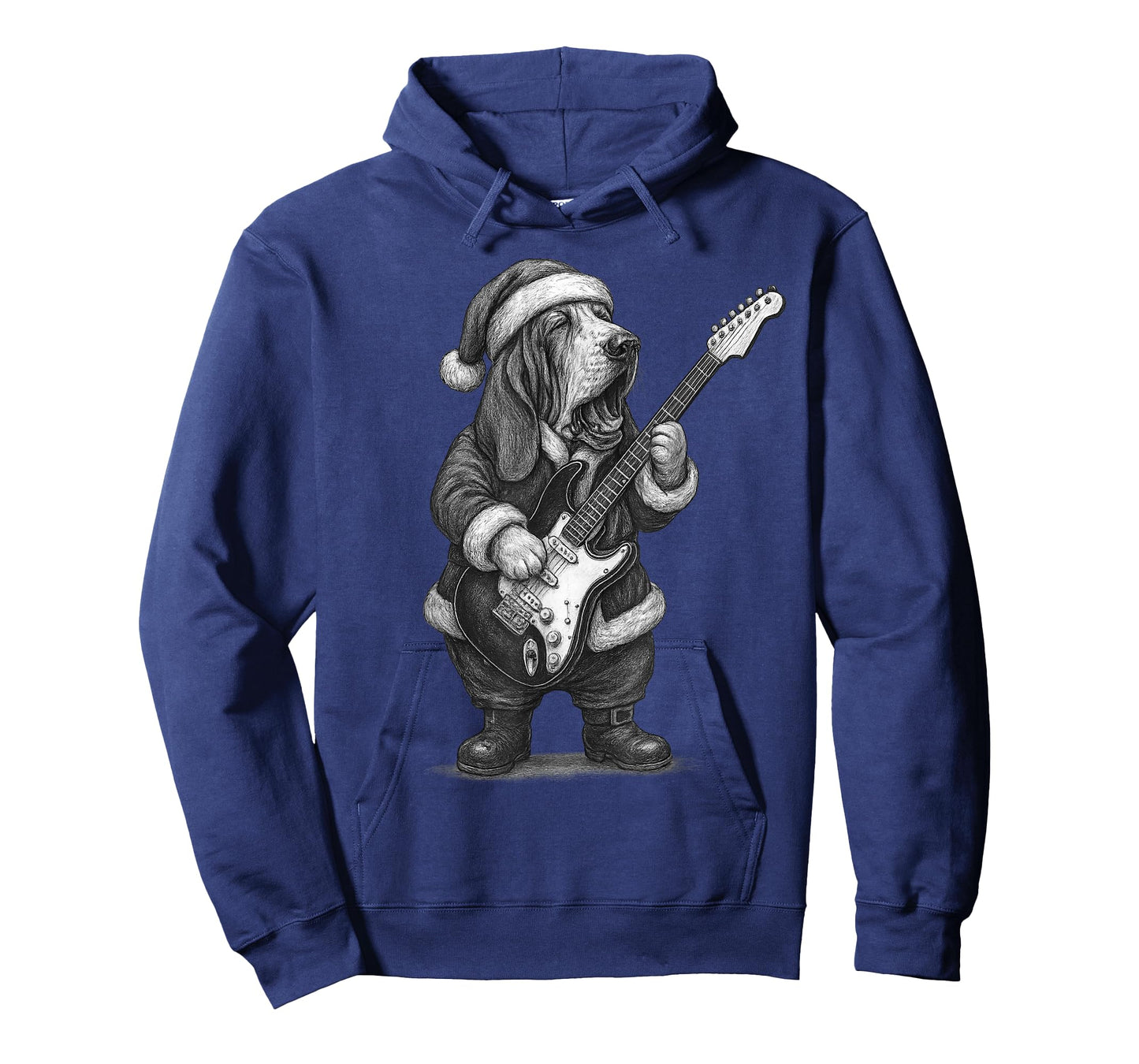 Basset Hound Playing Guitar Christmas Dog Lover T-Shirt