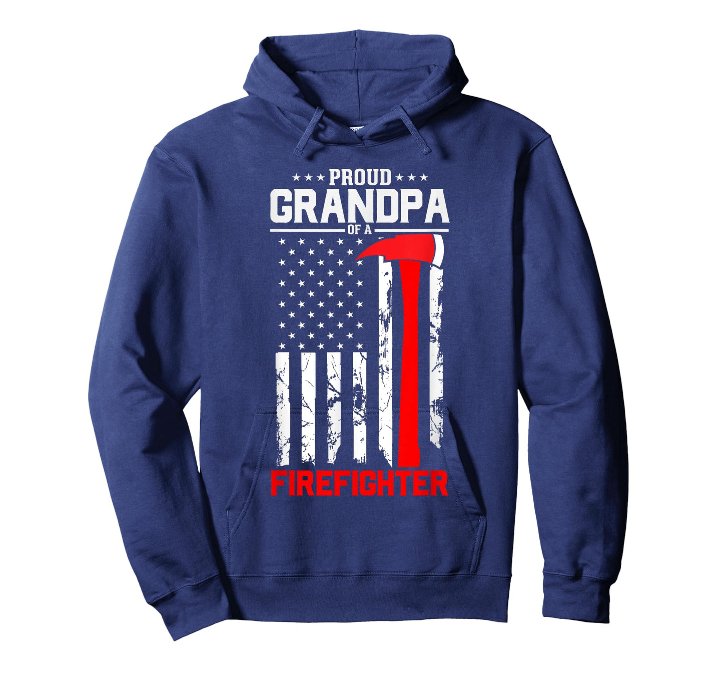 Mens Proud Grandpa Of A Firefighter US Flag Vintage T-Shirt