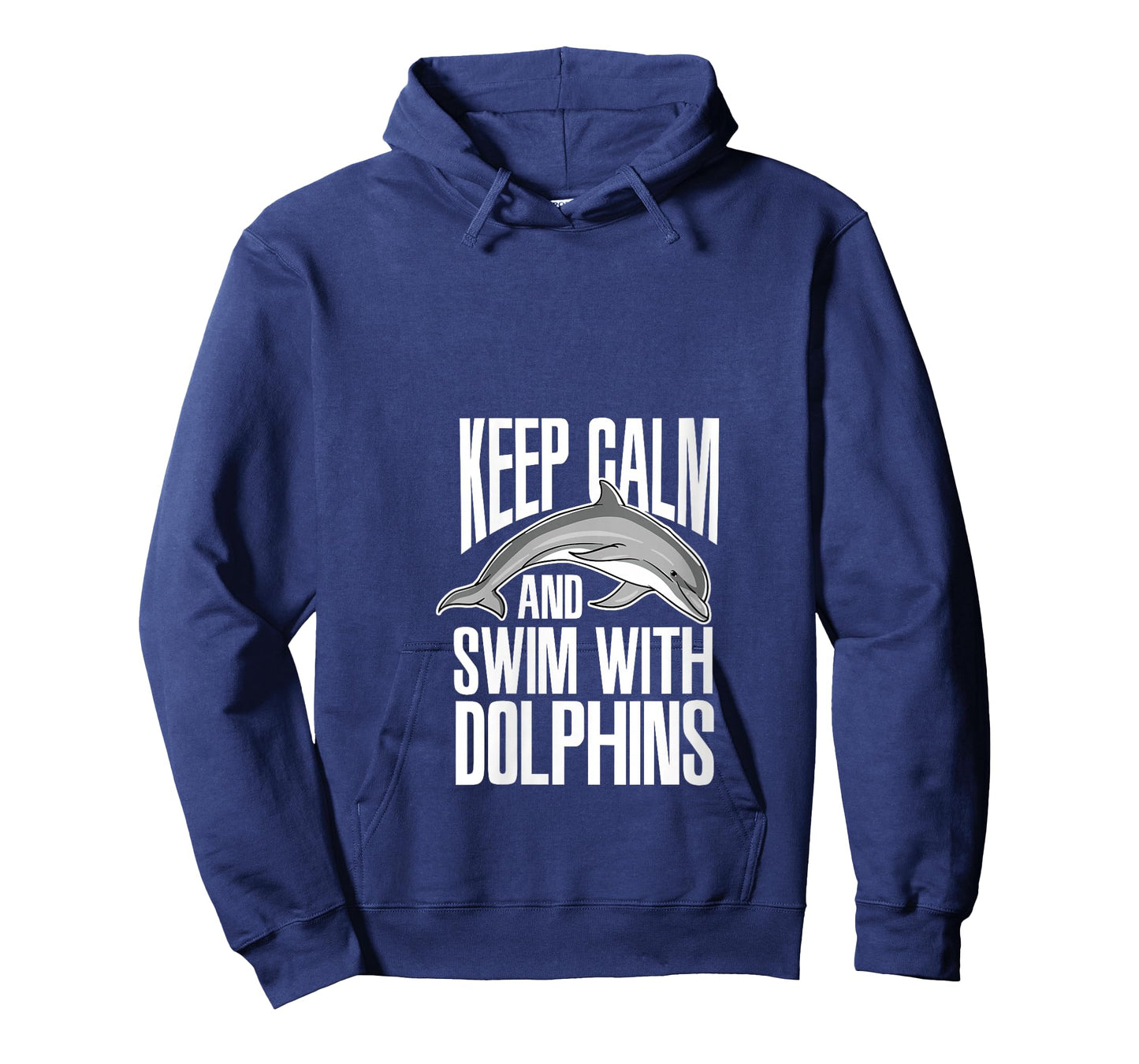 Womens Keep Calm And Swim With Dolphins Cute Dolphin V-Neck T-Shirt